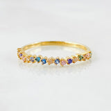 Anillo Lineal Multicolores 1.2gr / T6 1/4 / Oro Amarillo 18K