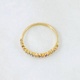 Anillo Lineal Multicolores 1.2gr / T6 1/4 / Oro Amarillo 18K