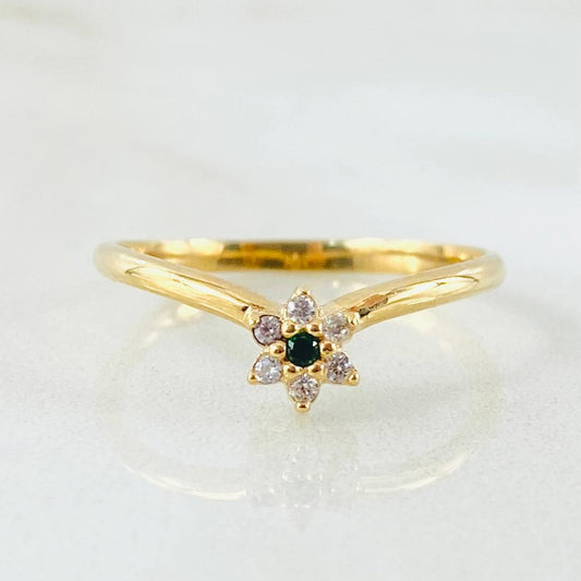 Anillo Floreado 1.75gr / T7 1/4 / Oro Amarillo 18K