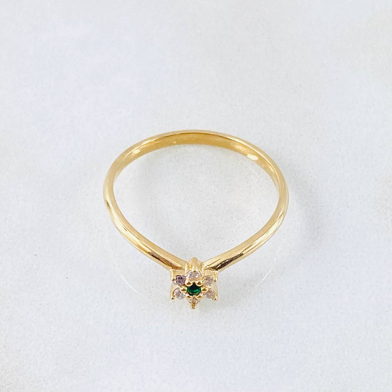 Anillo Floreado 1.9gr / T7 1/2 / Oro Amarillo 18K *