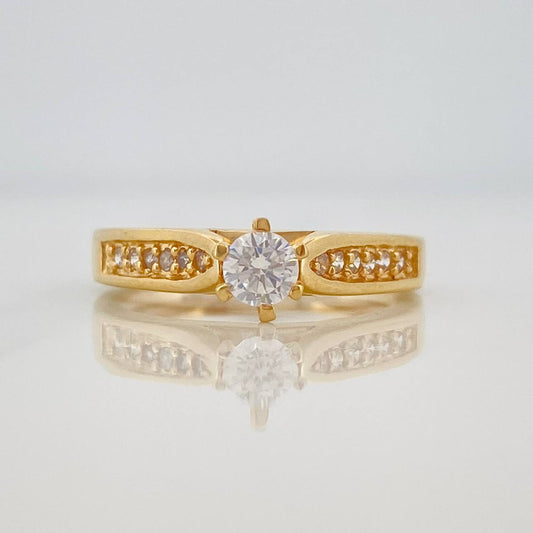 Anillo Solitario Puente 3.3g / T6 1/4 Oro Amarillo 18K