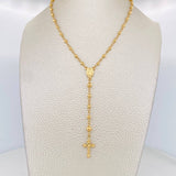 Rosario Virgen Milagrosa Cruz Cristo 6.25g / 50 cm / 3mm Oro Amarillo 18K