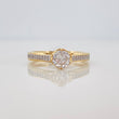 Anillo Solitario Puente 2.5g / T6 1/2 Dos Oros Amarillo Blanco 18K