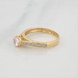 Anillo Solitario Puente 2.65g / T6 1/2 Dos Oros Amarillo Blanco 18K