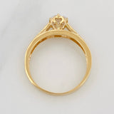 Anillo Solitario Puente 2.65g / T6 1/2 Dos Oros Amarillo Blanco 18K