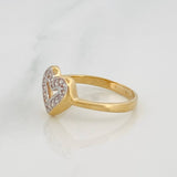 Anillo Corazón 2.6g / T5 3/4 Dos Oros Amarillo Blanco 18K