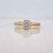 Anillo Solitario Puente 3.5g / T6 Dos Oros Amarillo Blanco 18K