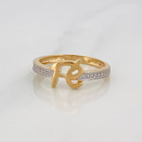 Anillo Fe 2.3g / T6 1/4 Dos Oros Amarillo Blanco 18K