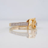 Anillo Fe 2.3g / T6 1/4 Dos Oros Amarillo Blanco 18K
