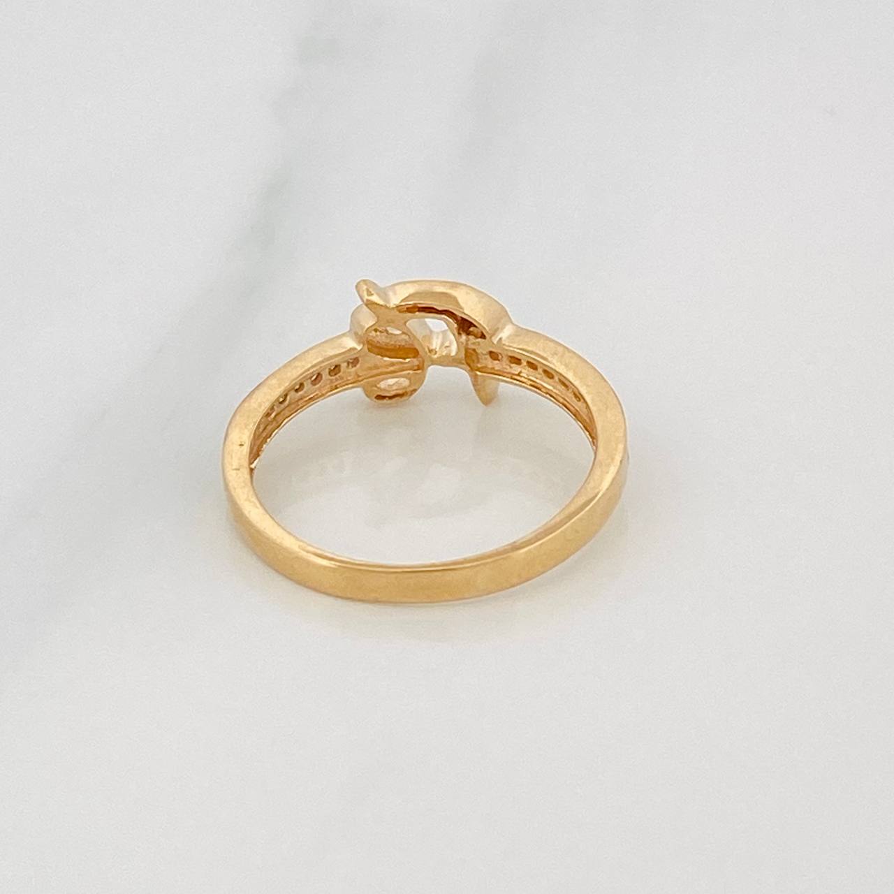 Anillo Fe 2.3g / T6 1/4 Dos Oros Amarillo Blanco 18K