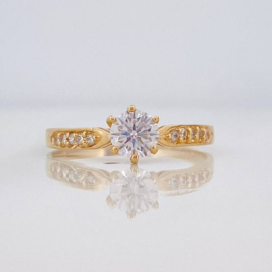 Anillo Solitario Churumbela 1.95g / T6 3/4 Oro Amarillo 18K