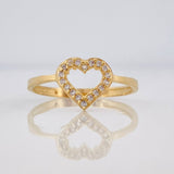 Anillo Silueta Corazón 1.3g / T6 3/4 Oro Amarillo 18K