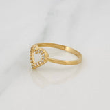 Anillo Silueta Corazón 1.3g / T6 3/4 Oro Amarillo 18K