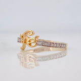 Anillo Fe 1.6g / T6 1/4 Dos Oros Amarillo Blanco 18K