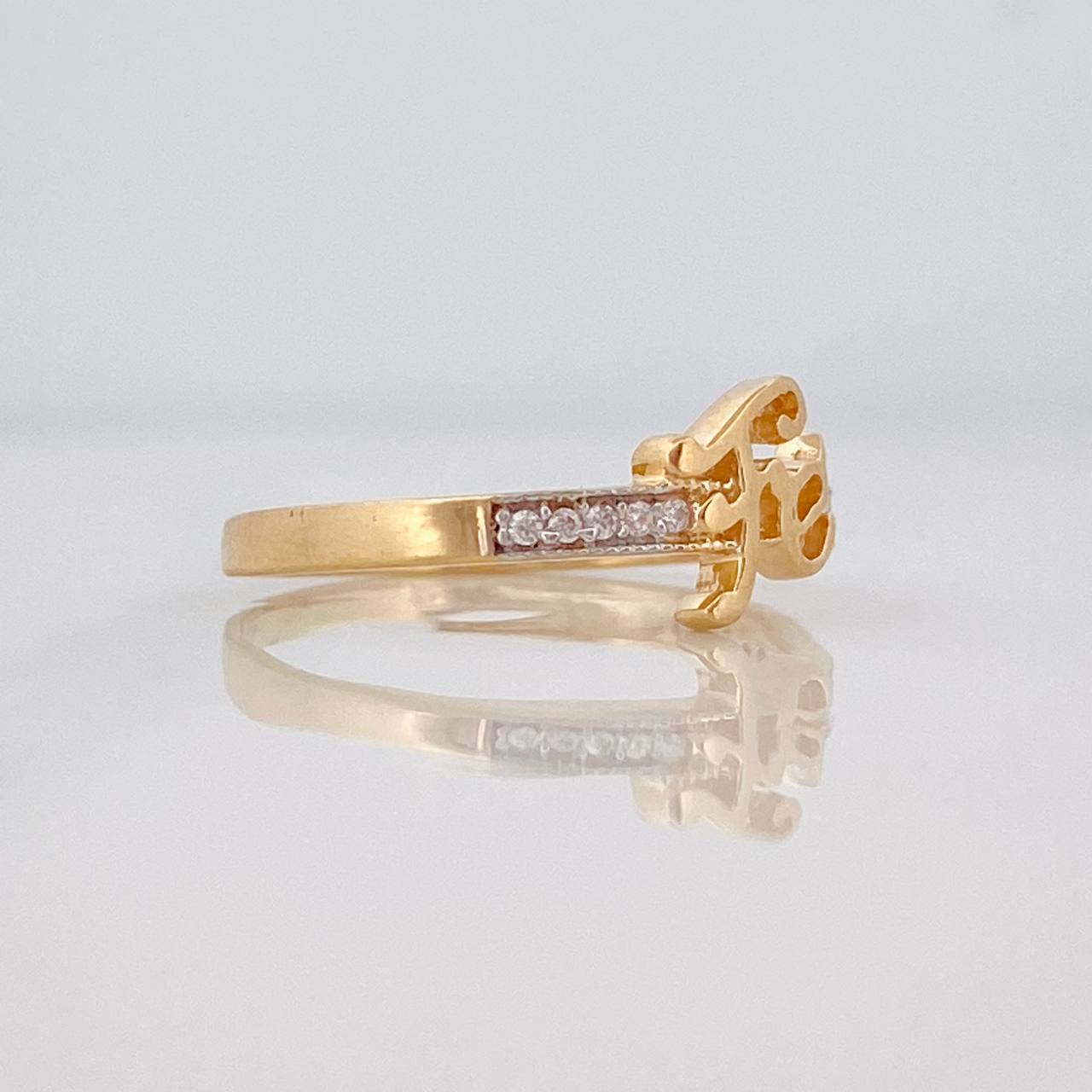 Anillo Fe 1.6g / T6 1/4 Dos Oros Amarillo Blanco 18K