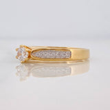 Anillo Solitario Puente 3.35g / T6 1/4 Dos Oros Amarillo Blanco 18K