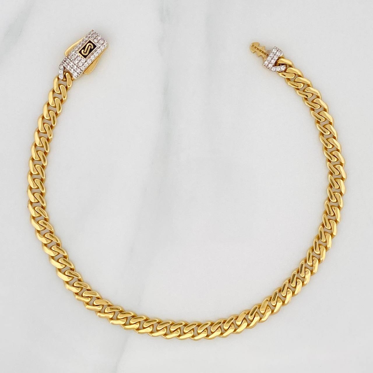 Pulso Cubana Infinito 5.95g / 20cm / 4.72mm Dos Oros 18K