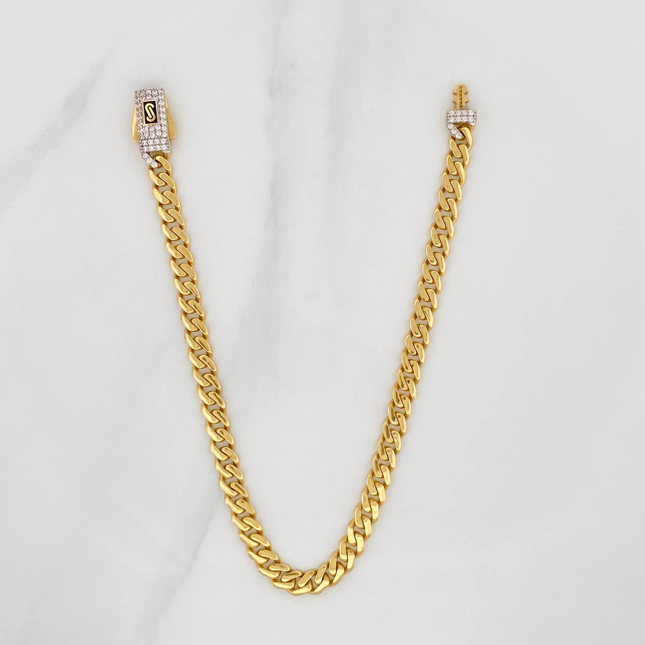 Pulso Cubana Infinito 6.5g / 20cm / 4.68mm Dos Oros 18K