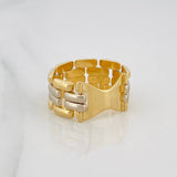 Anillo Panther 5.3g / T8 3/4 Dos Oros Amarillo Blanco 18K