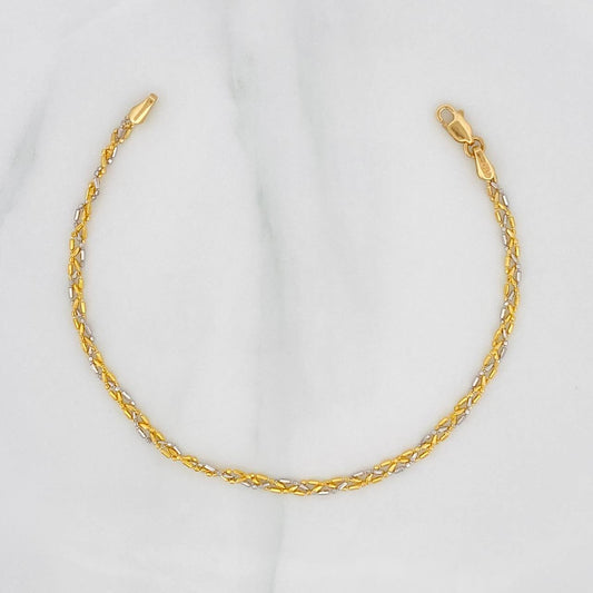 Pulso Morse 2.45g / 18.05cm / 2.24mm Dos Oros Amarillo Blanco 18K