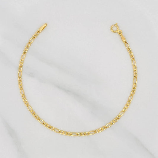 Pulso Figaro 1.15g / 19.5cm / 2.1mm Oro Amarillo 18K