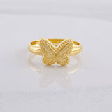 Anillo Mariposa Diamantada 0.95g / T4 3/4 Oro Amarillo 18K