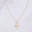 Set Cadena Veneciana + Dije Cruz Puntas Planas / 1.3g / 45cm Oro Amarillo 18K