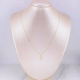Set Cadena Veneciana + Dije Cruz Puntas Planas / 1.3g / 45cm Oro Amarillo 18K
