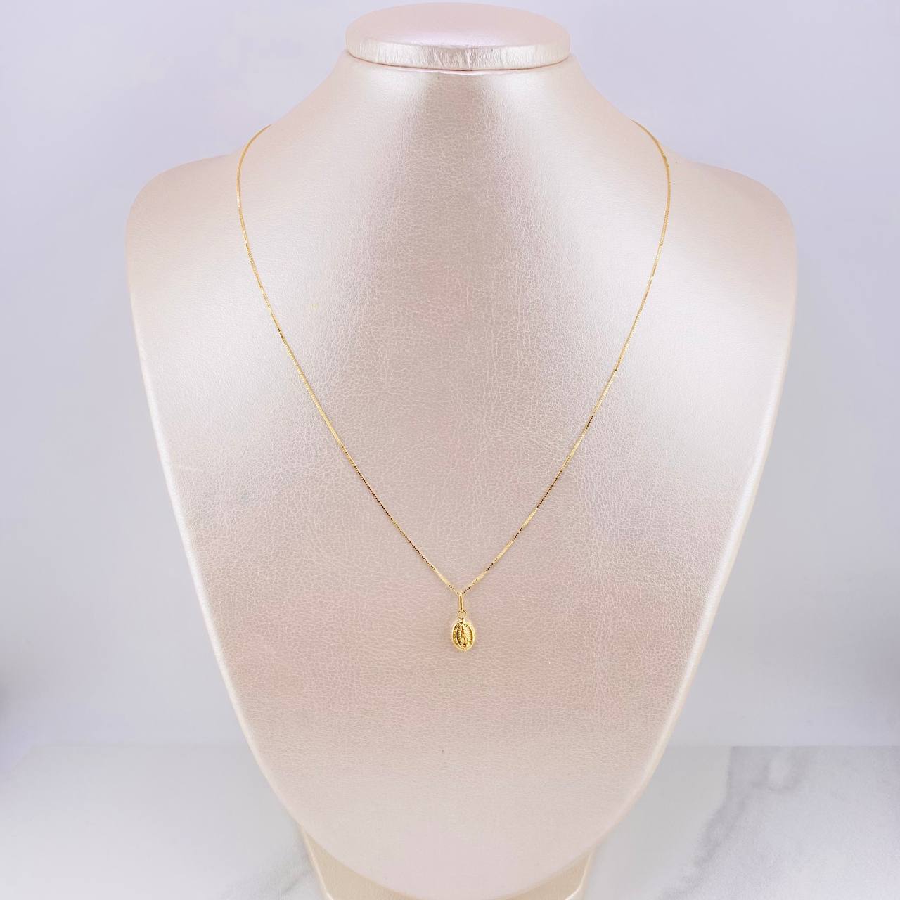 Set Cadena Veneciana + Dije Virgen de Guadalupe / 1.4g / 45cm Oro Amarillo 18K