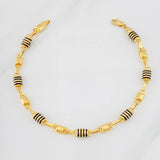 Tobillera Rustica Barril 9.05g / 26cm / 6mm Oro Amarillo 18K