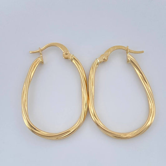 Candongas Lui Ovaladas 1.45gr / 2.8cm / Oro Amarillo 18K $