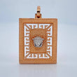 Dije Placa Medusa 7.25gr / 3.8cm / Dos Oros Blanco Rosa 18K $