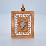 Dije Placa Medusa 7.25gr / 3.8cm / Dos Oros Blanco Rosa 18K $