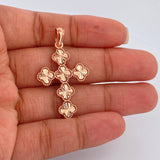 Dije Cruz Trebol 4.3gr / 4.2cm / Oro Rosa 18K  Nac.Esp. $