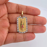 Dije Placa Virgen De Guadalupe 7.35gr / 3.6cm / Dos Oros Amarillo Blanco 18K $