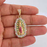 Dije Virgen De Guadalupe 7.5gr / 4cm / Dos Oros Amarillo Blanco 18K $