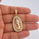 Dije Virgen De Guadalupe 7.25gr / 4cm / Dos Oros Amarillo Blanco 18K $