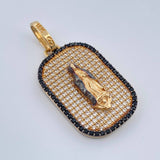 Dije Placa Virgen De Guadalupe 5.65gr / 3.5cm / Dos Oros Amarillo Negro 18K $