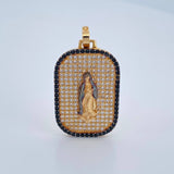 Dije Placa Virgen De Guadalupe 5.65gr / 3.5cm / Dos Oros Amarillo Negro 18K $