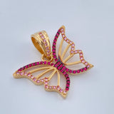 Dije Mariposa 2.95gr / 2.2cm / Dos Oros Negro Amarillo 18K $