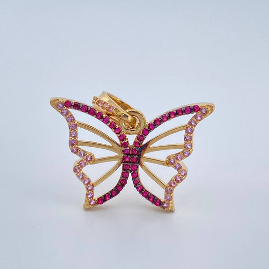 Dije Mariposa 2.95gr / 2.2cm / Dos Oros Negro Amarillo 18K $