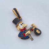 Dije Pato Pistola 6.05gr / 3.7cm / Dos Oros Negro Amarillo 18K $