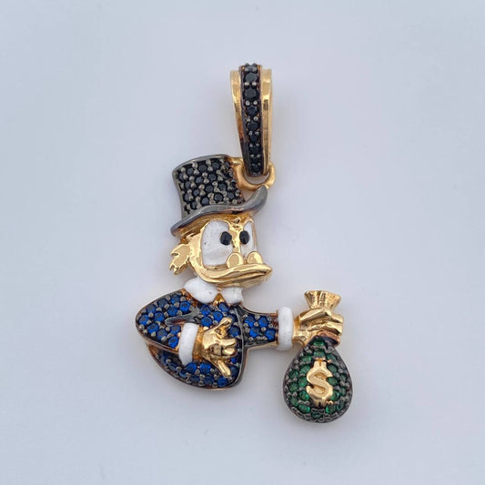 Dije Pato Bolsa De Dinero 5.5gr / 3.4cm / Dos Oros Negro Amarillo 18K $