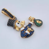 Dije Pato Bolsa De Dinero 5.5gr / 3.4cm / Dos Oros Negro Amarillo 18K $