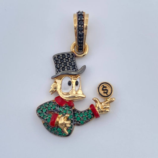 Dije Pato Inspirado 4.9gr / 3.5cm / Dos Oros Negro Amarillo 18K $