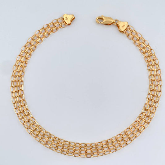 Pulso Chino 4.1gr / 21cm / 2mm Oro Amarillo +1 18K $