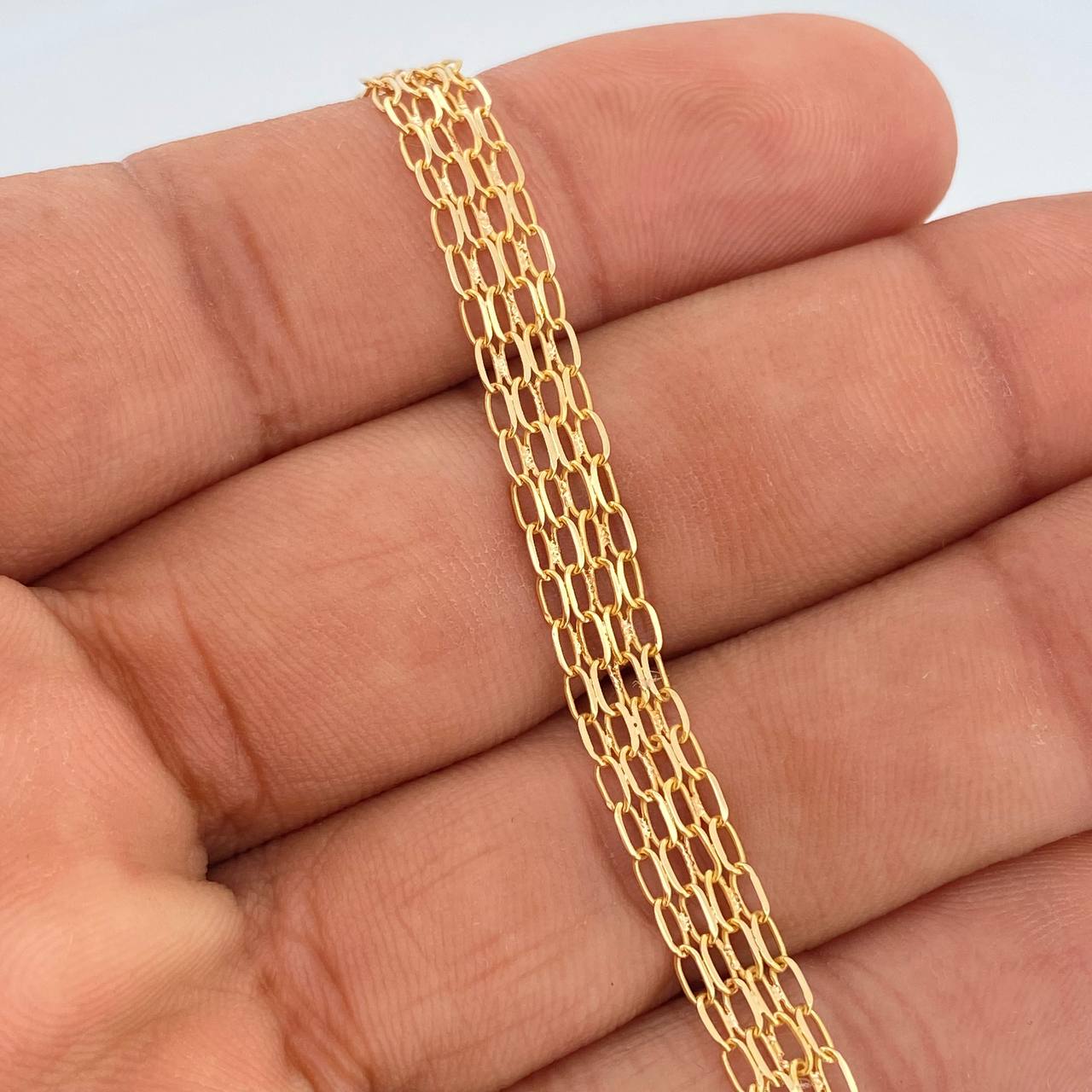 Pulso Chino 4.3gr / 21cm / 2mm Oro Amarillo +1 18K $