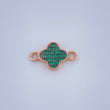 Herraje Trebol 0.75gr / 1.5cm / Dos Oros Rosa Negro 18K &