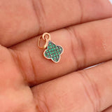 Dije Trebol 0.95gr / 1.5cm / Dos Oros Rosa Negro 18K &