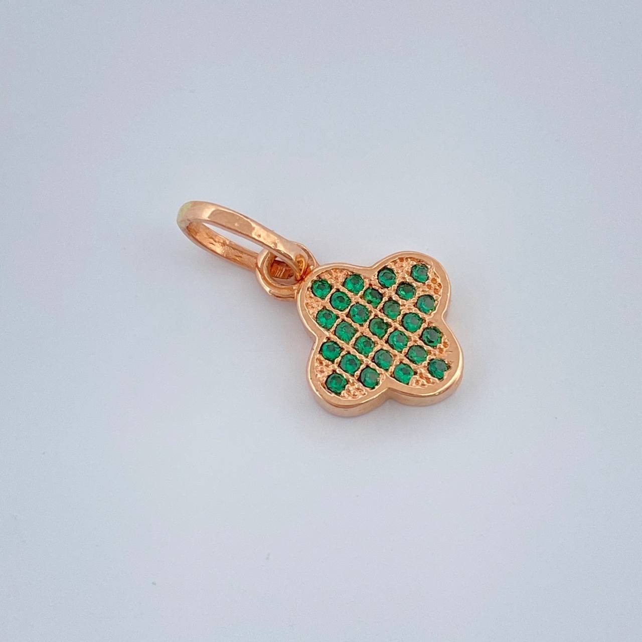 Dije Trebol 0.95gr / 1.5cm / Oro Rosa 18K &